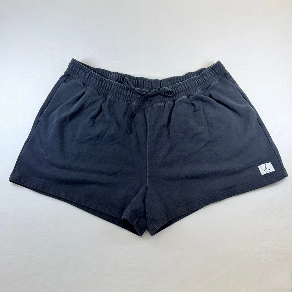 Jordan Flight Essentials Mens 3X Washed Black Fleece Sweatshorts DA9826-010